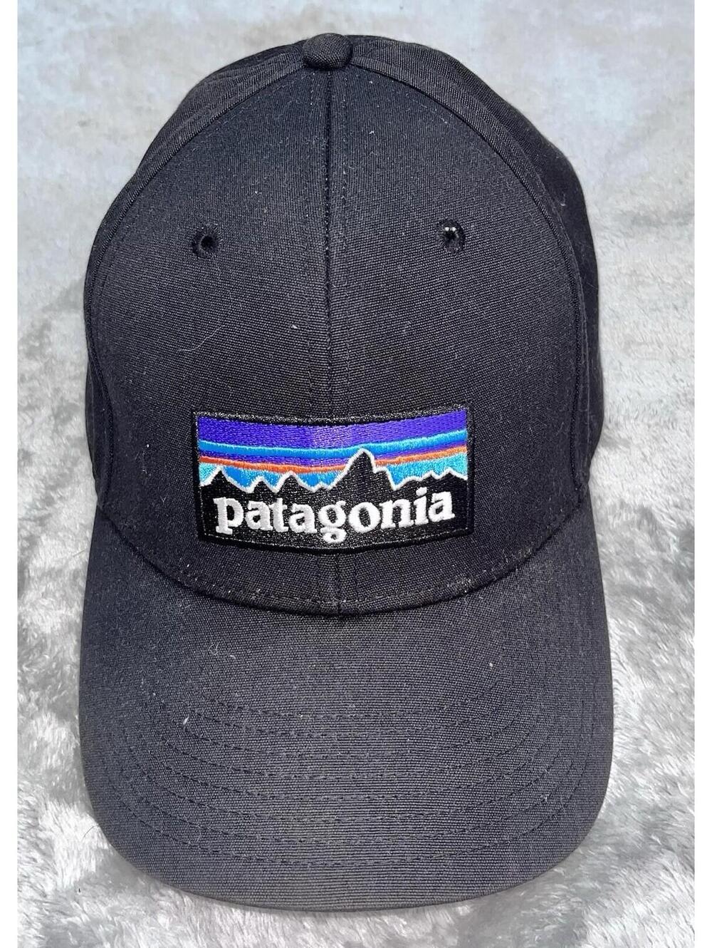 Black Mesh Patagonia Snapback Hat Patch Logo